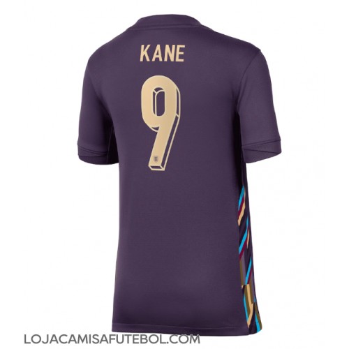 Camisa de Futebol Inglaterra Harry Kane #9 Equipamento Secundário Mulheres Europeu 2024 Manga Curta